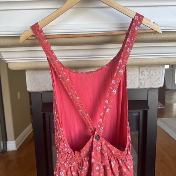 Free People "Petunia" Backless Midi Dress Quilted Front 100% Cotton - Picture 6 of 7